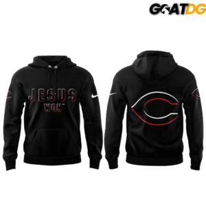 Cincinnati Reds x Jesus Won Premium Black Streetwear Collection Hoodie 2