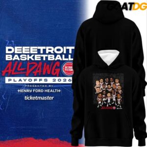 Detroit Pistons All Dawg Caricature 2026 Playoffs Hoodie