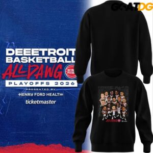Detroit Pistons All Dawg Caricatur 2026 Playoffs Sweatshirt 1