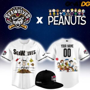 Erie SeaWolves x Peanuts Night Mashup Limited Baseball Jersey 1