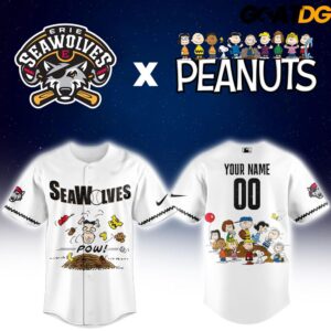 Erie SeaWolves x Peanuts Night Mashup Limited Baseball Jersey 2