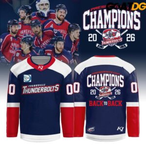 Evansville Thunderbolts SPHL 2026 Presidents Cup Championship Commemorative Jersey