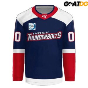 Evansville Thunderbolts SPHL 2026 Presidents Cup Championship Commemorative Jersey 2