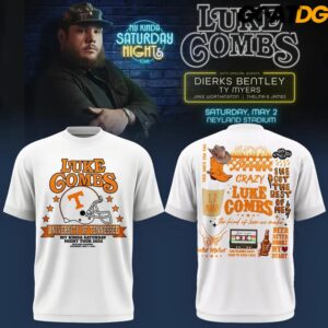 Luke Comb x Tennessee Volunteers My Kinda Saturday Night Tour 2026 T Shirt 1